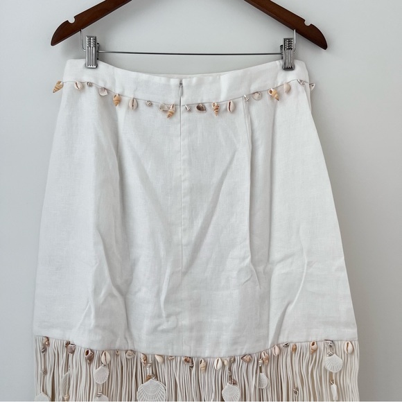 NWOT Zimmermann Postcard fringed white linen seashell skirt 3 - Picture 6 of 16